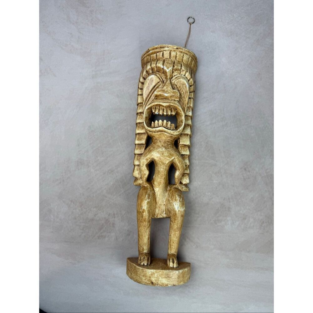 Vintage Hawaiian Tiki Statue 17” Lightweight